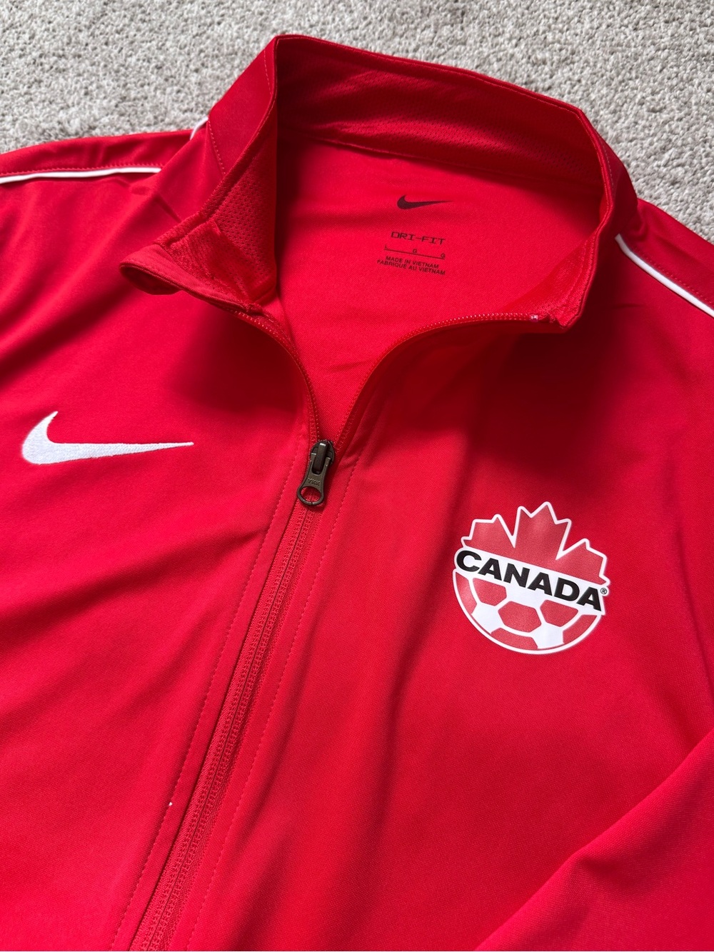 Mens Nike Team Canada World Cup Soccer Full Zip Track Warmup Jacket Size Large